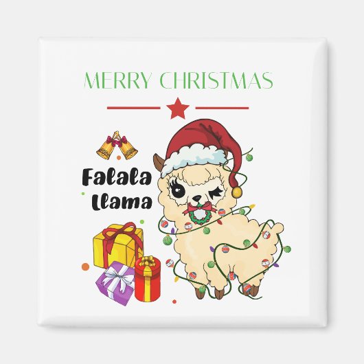 Christmas Llama Magnet (Vorne)