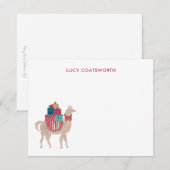 Christmas Llama Personalisiert Boho Tierwerk Mitteilungskarte (Vorne/Hinten)