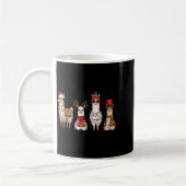 Christmas Llama Quartet Lights Santa Antlers Top H Kaffeetasse (Links)