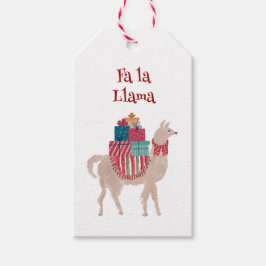 Christmas Llama Retro Hand-Illustrated Holiday  Geschenkanhänger