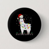 Christmas Llama Santa Hat Ugly Xmas Tree Alpaca Gi Button (Vorderseite)