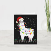 Christmas Llama Santa Hat Ugly Xmas Tree Alpaca Gi Karte (Vorderseite)