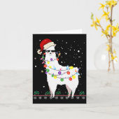 Christmas Llama Santa Hat Ugly Xmas Tree Alpaca Gi Karte (Gelbe Blume)