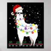 Christmas Llama Santa Hat Ugly Xmas Tree Alpaca Gi Poster (Vorne)