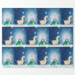 Christmas Llama snowman Geschenkpapier<br><div class="desc">A winterlandscape with snow,  a cute snowman and a llama.</div>