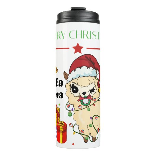 Christmas Llama Thermal Tumbler Thermosbecher (Vorderseite)