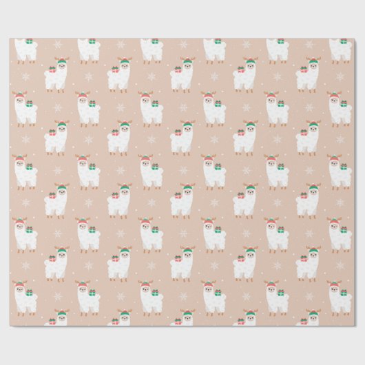 Christmas Llamas Geschenkpapier (Flach)