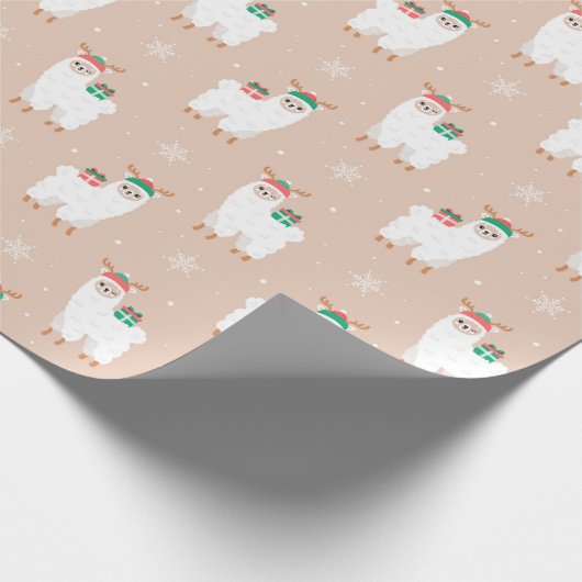 Christmas Llamas Geschenkpapier (Ecke)