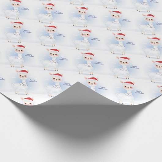 Christmas Llamas Geschenkpapier (Ecke)