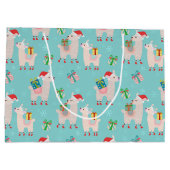 Christmas Llamas Große Geschenktüte (Rückseite)