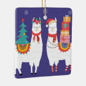 Christmas Llamas Keramikornament (Rechts)