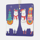 Christmas Llamas Keramikornament (Links)