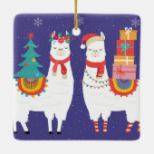 Christmas Llamas Keramikornament (Rückseite)