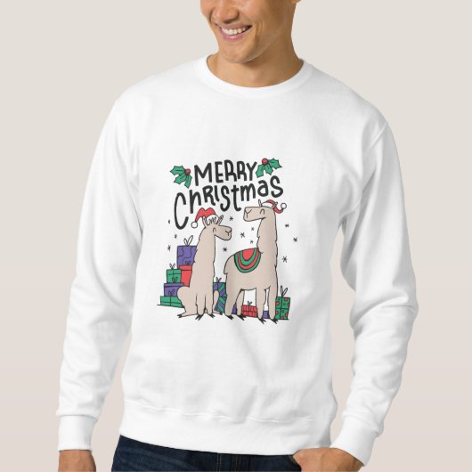 CHRISTMAS LLAMAS MIT HATTEN SWEATSHIRT (Vorderseite)