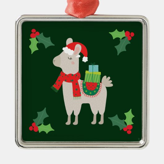 Christmas Llamas Ornament Aus Metall (Vorne)
