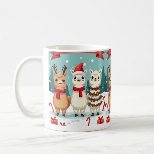 Christmas Llamas Parade Kaffeetasse (Links)