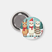 Christmas Llamas Parade Magnet (Vorderseite/Rückseite)