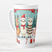 Christmas Llamas Parade Milchtasse (Linke Ecke)
