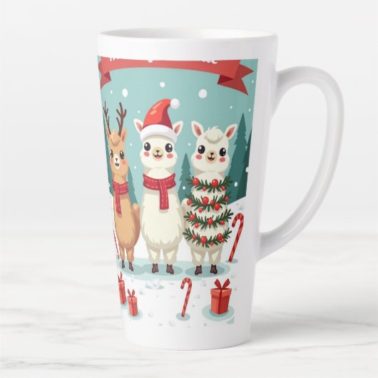 Christmas Llamas Parade Milchtasse (Rechts)