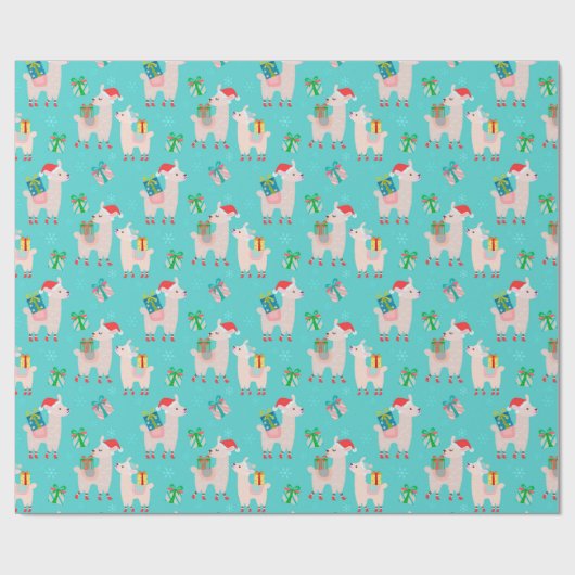 Christmas Lllamas Geschenkpapier (Flach)
