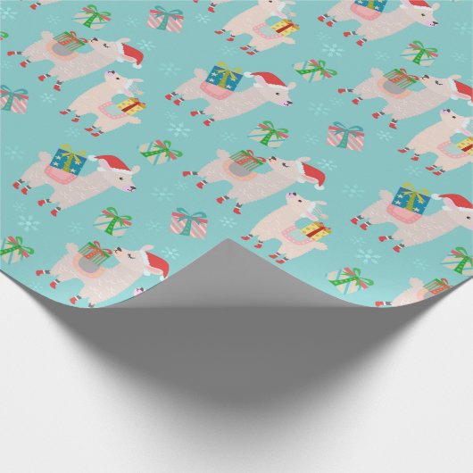 Christmas Lllamas Geschenkpapier (Ecke)