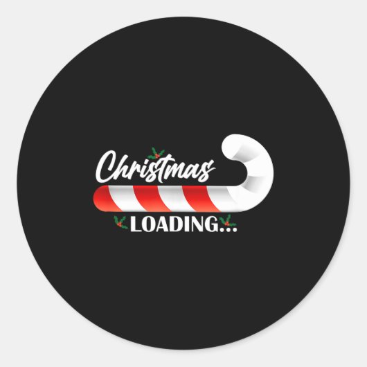 Christmas Loading Fir Tree Candy Cane  Runder Aufkleber (Vorderseite)