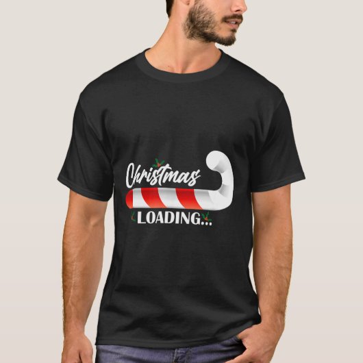 Christmas Loading Fir Tree Candy Cane T-Shirt (Vorderseite)