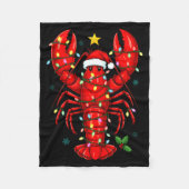 Christmas Lobster With Santa Hat Funny Holiday  Fleecedecke (Vorderseite)