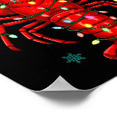 Christmas Lobster With Santa Hat Funny Holiday  Poster (Ecke)