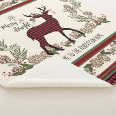 Christmas Lodge Merry Bright Deer Buffalo Kariert Sherpadecke (3/4)