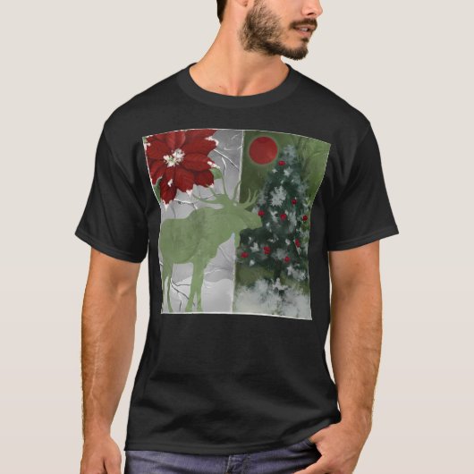 Christmas Lodge Moose T-Shirt (Vorderseite)