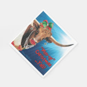 Christmas Longhorn Kuh Napkins Serviette (Ecke)