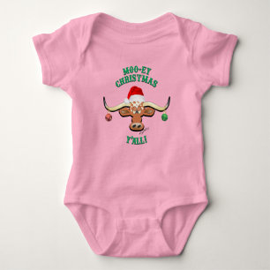 Christmas Longhorn Steer Baby Strampler