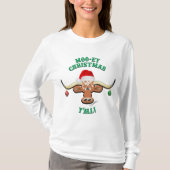 Christmas Longhorn Steer T-Shirt (Vorderseite)