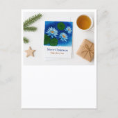 Christmas Lotus Postcard – Merry Christmas & Happy Postkarte (Vorderseite)