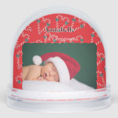 Christmas Love Candy Canes Baby Photo Schneekugeln (Vorderseite)