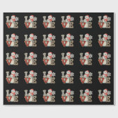 Christmas Love Cute Snowman Buffalo Plaid Winter Geschenkpapier (Flach)