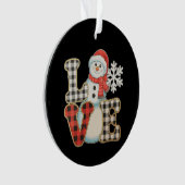 Christmas Love Cute Snowman Buffalo Plaid Winter Ornament (Vorderseite)