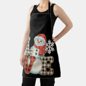 Christmas Love Cute Snowman Buffalo Plaid Winter Schürze (InSitu)