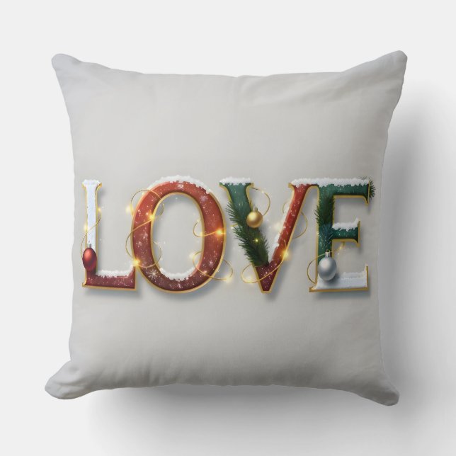 Christmas LOVE Festive Decorative Pillow Kissen (Vorderseite)