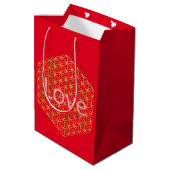 Christmas love flower of life Geschenkpapier Mittlere Geschenktüte (Rückseite Schrägansicht)