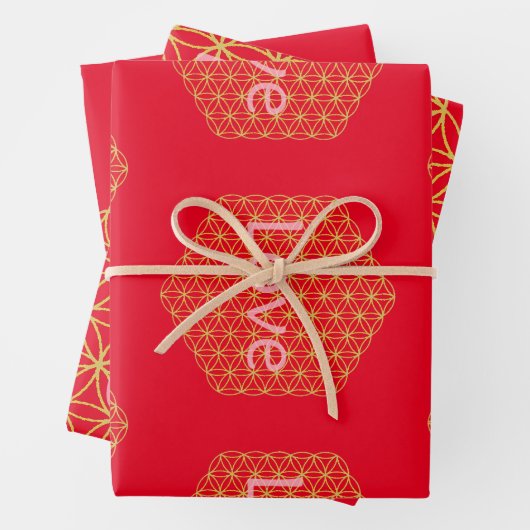 Christmas love flower of life Geschenkpapier Set (Beispiel)