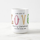 Christmas Love Modern Typography Personalized Mug Kaffeetasse (Mittel)