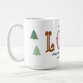 Christmas Love Modern Typography Personalized Mug  Kaffeetasse (Links)
