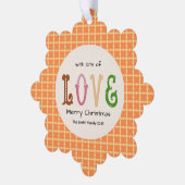 Christmas Love Modern Typography Personalized  Ornament Karte (Linke Ecke)