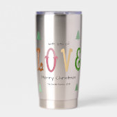 Christmas Love Modern Typography Water Bottle Thermobecher (Vorderseite)
