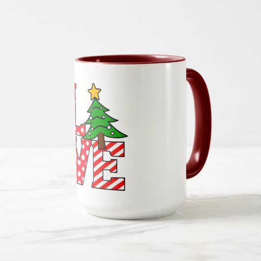Christmas Love Mug Warm Heart, Hot Cocoa Tasse (VorderseiteRechts)