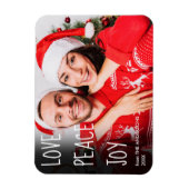 Christmas Love Peace Joy Modern Foto Holiday Magnet (Vertikal)