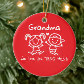 Christmas Love You Grandma Fun Graphic Gift Keramik Ornament