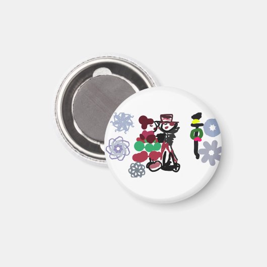 Christmas Lovely walking Magnet (Vorderseite/Rückseite)